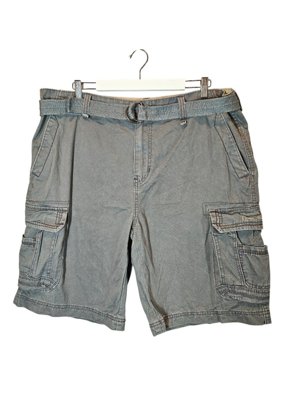 Unionbay Cargo Shorts Belt Mens 40 Gray Hiking Casual Gorpcore Utility vacation